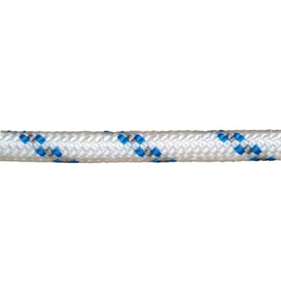 White / Blue Braided Polyester Rope 4 mm.  Coil 200 m.