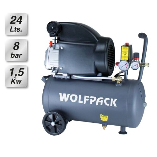 Compresor Aire Wolfpack 24 Litros / 8 Bares / 1, 5 Kw - 2, 0 HP
