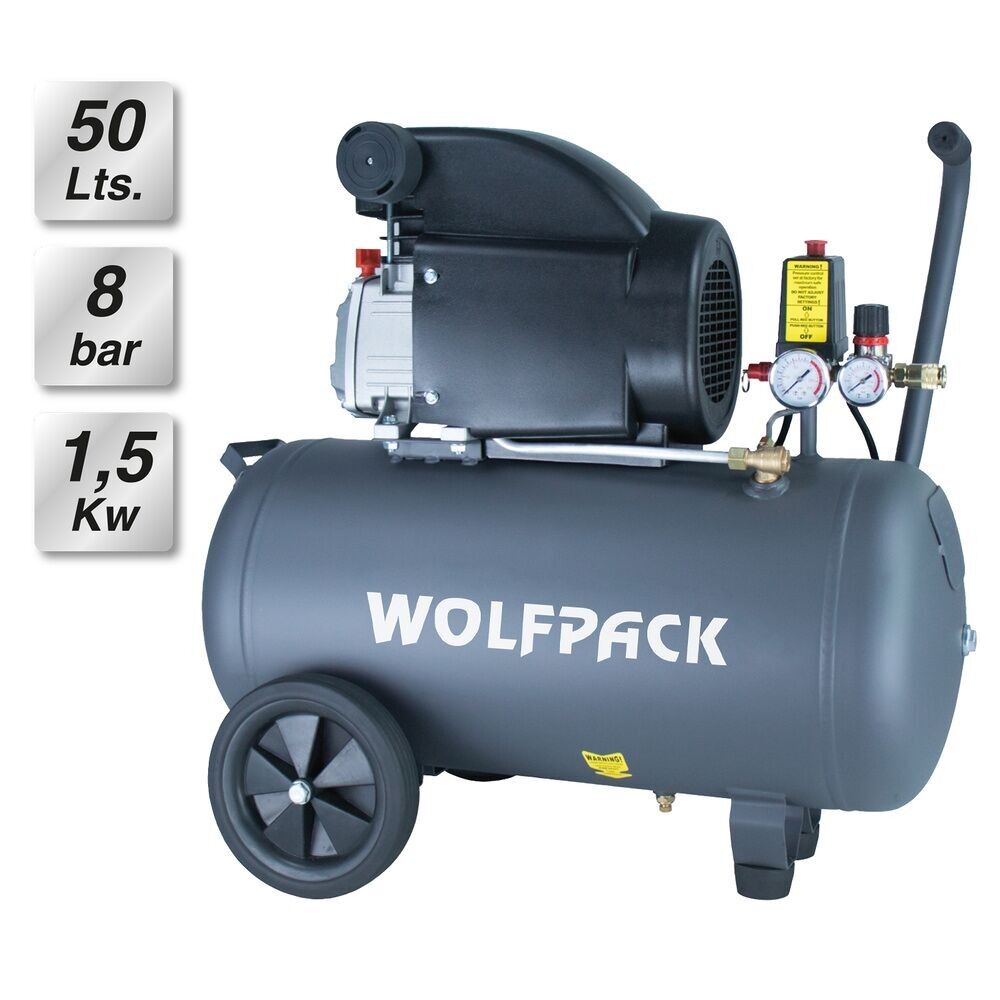 Compressore Aria Wolfpack 50 Litri / 8 Bar / 1,5 Kw - 2,0 HP