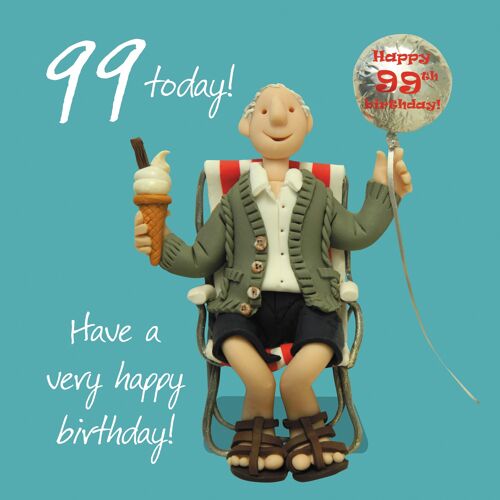 99th Birthday Male numbered birthday card