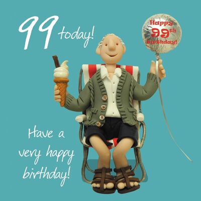 99th Birthday Male numbered birthday card