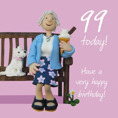 99. Geburtstag Weibliche nummerierte Geburtstagskarte