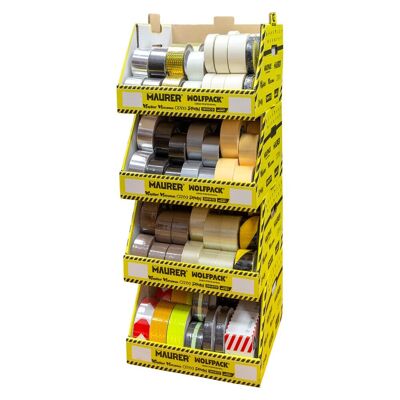 Adhesive Tape Display With 4 Drawers and 146 Adhesive Tapes.