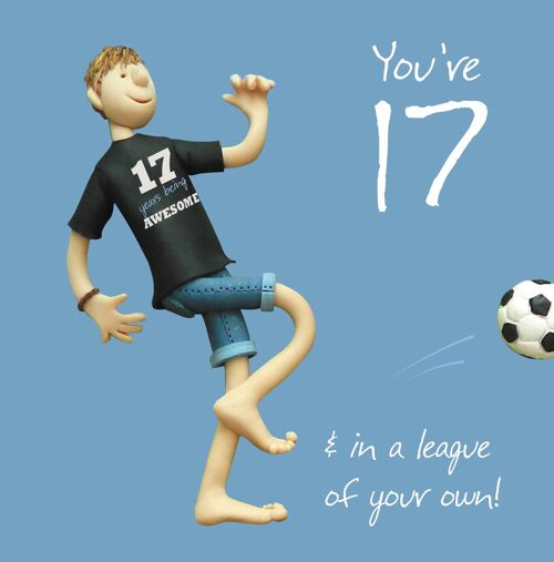 17th Birthday Male - numbered birthday card