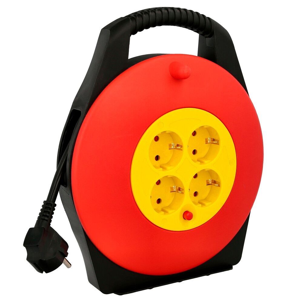 Extensible Domestico Wolfpack 10 Metros.Seccion 3 x 1.5 mm2.  Alargadera Cable,  Extensor Cable,  Enrollacable