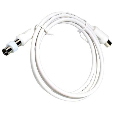 Male-Male TV Video Extension 2 meters / " 9.5 mm. With Male-Female Adapter White