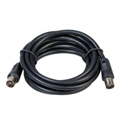 Male-Male TV Video Extension 2 meters / " 9.5 mm. With Black Male-Female Adapter