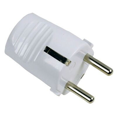 Schuko Plug / Socket 2p + T 16 A. White