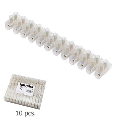 Splice Tab Strip 10 Amps / Section 10 mm.  Package of 10 Strips of 12 Chips Each.