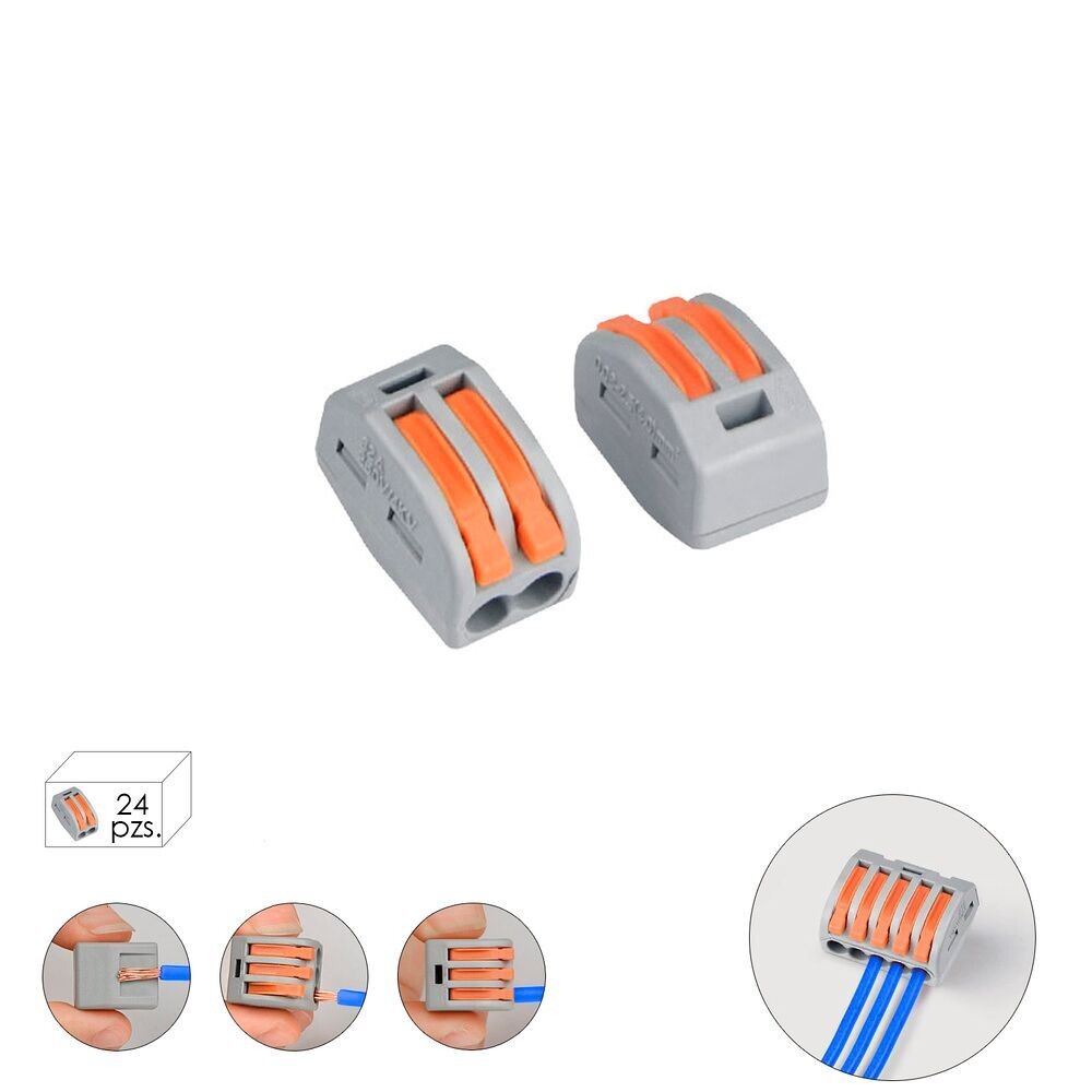 Schnellanschlussleiste, 2-poliger elektrischer Anschluss, " 4 mm. 32 A, Paket 24 Einheiten