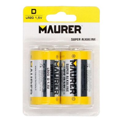 Batteria Alcalina Maurer D/LR20 (Blister 2 Pezzi)
