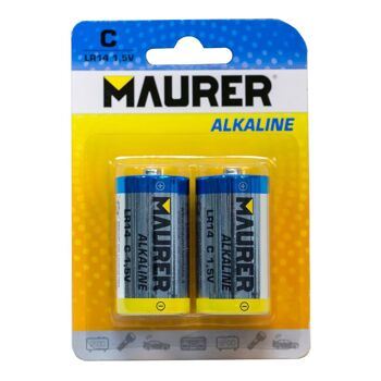 Pile alcaline Maurer C / LR14 (Blister 2 pièces)