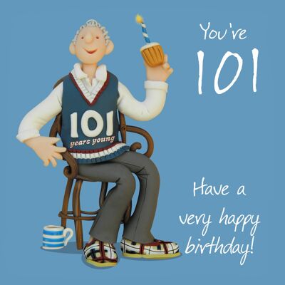 101st Birthday Male numbered birthday card