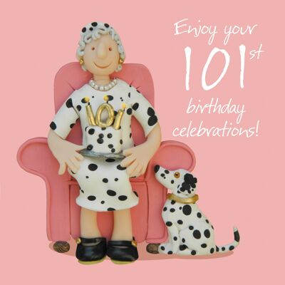 101. Geburtstag weiblich nummerierte Geburtstagskarte
