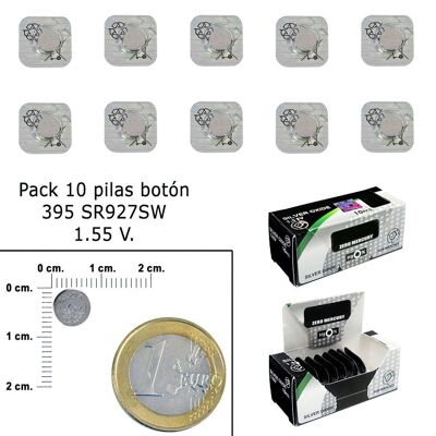 Silver Oxide Button Battery 395 / SR927SW (Box 10 Batteries)