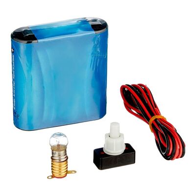 Electrical School Kit, Set for School, Battery Pack 4.5V, 220V Switch, Cable and Bulb.