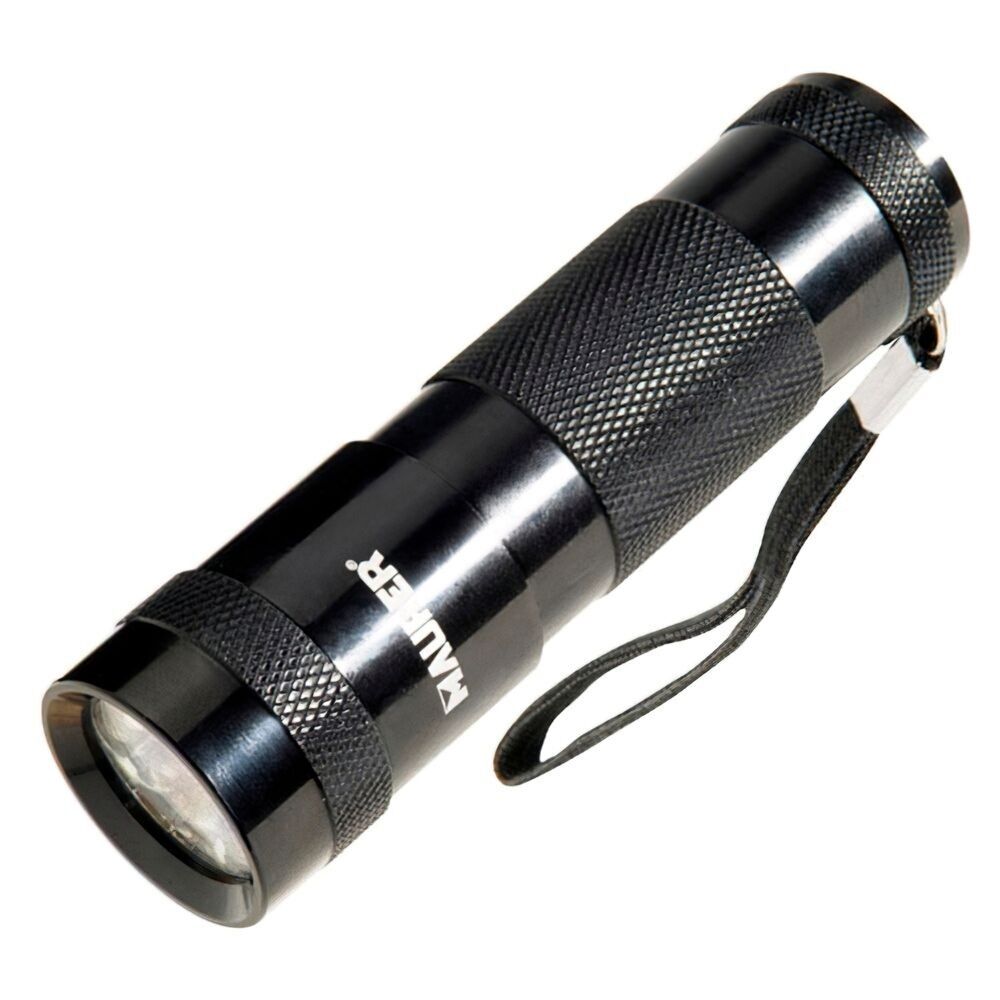 Torcia LED portatile in alluminio, alimentata a batteria (3 AAA), 45 lumen, 9 LED