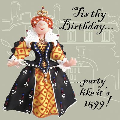 Elizabeth la première carte d'anniversaire historique
