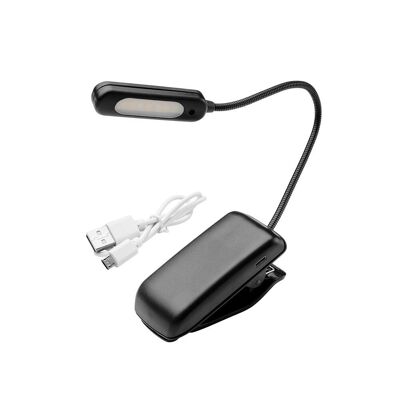 Torcia LED da tavolo/lettura Batteria ricaricabile (1.000 mAh) 30 Lumen con Clip, 3 Toni Luce e 3 Livelli di Luminosità