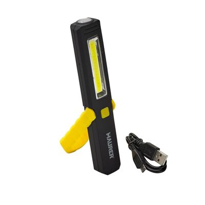 Rechargeable Pen Type Multifunction LED Flashlight (900 mAh) 200 Lumens with Magnet, Hook and Adjustable Support.