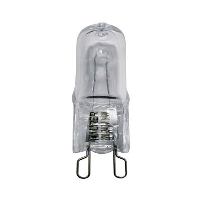 Lampadina alogena G-9 da 33 W.  460 lumen.  Luce calda (3.000ºK)