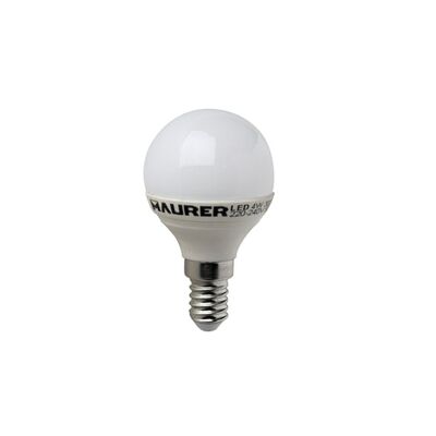 Lampadina LED sferica E14.  4 W. -25 W  300 lumen.  Luce calda. (3000°K).