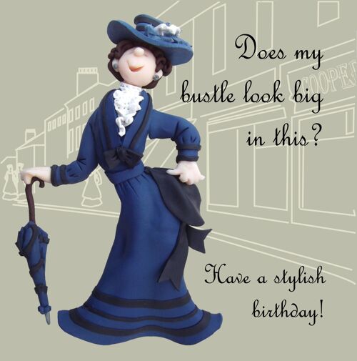 Bustle historical birthday card