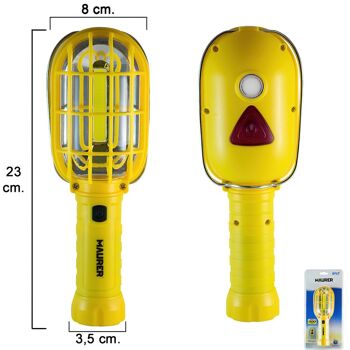 Lampe de poche LED multifonction avec éclairage de secours à piles (3AA) 300 lumens avec aimant et crochet