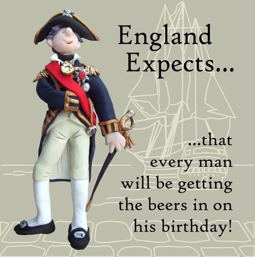 England Expects.... Nelson historical birthday card