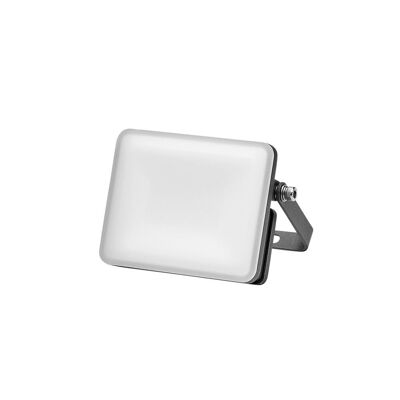 Flacher LED-Strahler, Leistung 10 Watt.800 Lumen. Weißes Licht 4000º K IP65-Schutz. Aluminiumgehäuse. Außen-/Innenfokus.