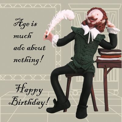 Much ado Shakespeare tarjeta de cumpleaños histórica