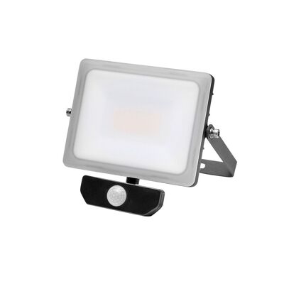 10 Watt Flat Led Spotlight. White Light 4000º K IP 65 800 Lumens With Presence Sensor