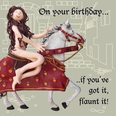 Lady Godiva historical birthday card