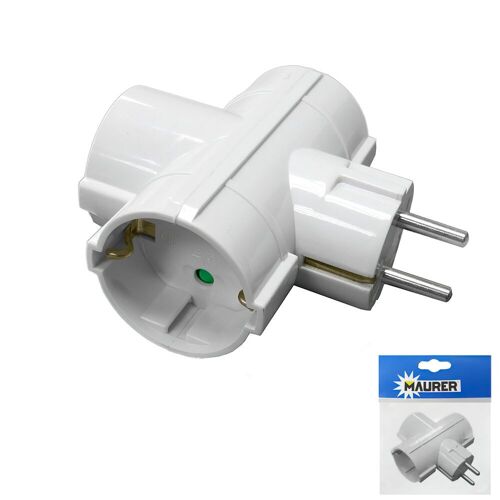 Adaptador / Ladron Triple Schuko 16 A. 250 V.