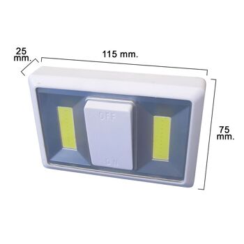 Lampe de poche / lumières LED pour mur / armoire à piles (4 AAA) 250 lumens (fixation à l'aide d'un autocollant, d'un aimant ou de vis)
