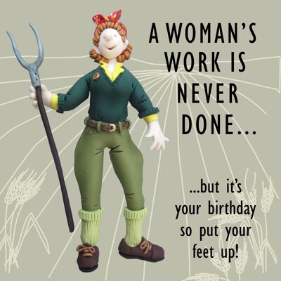 Land Girl historical birthday card