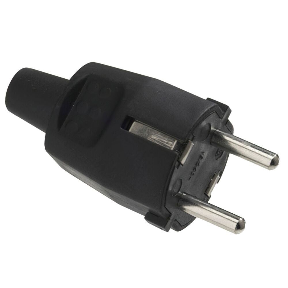 Gummi-Erdungsstecker/Stift 4,8 mm. Schwarz (Industrie)