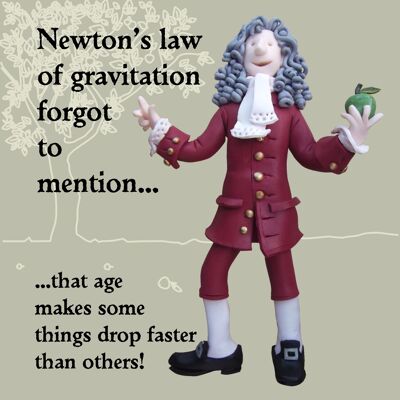 Tarjeta de cumpleaños histórica de la ley de Newton