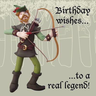 Tarjeta de cumpleaños histórica de Robin Hood