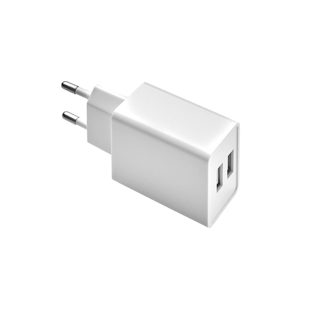 USB-Ladegerät mit zwei Ausgängen 2.1 Ampere. 5V. USB-Stecker-Adapter, USB-Wandladegerät, Android, iPhone, Smartphones, Tablets.