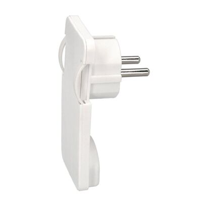 Ultra-flat Plug Plug 7 mm.  with Extraction Handles 16 A - 250 V. Behind Furniture, 3 Cables, Schuko Socket