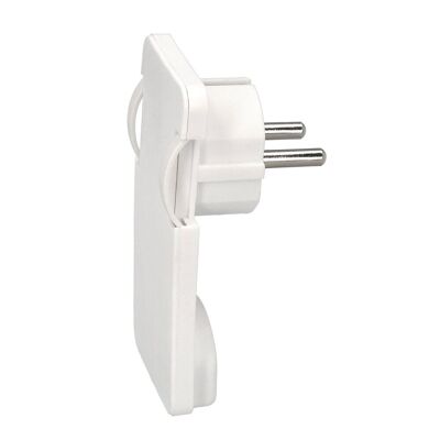 Clavija Enchufe Ultraplano 7 mm. con Asas De Extraccion 16 A - 250 V. Tras Muebles,  3 Cables,  Toma Schuko