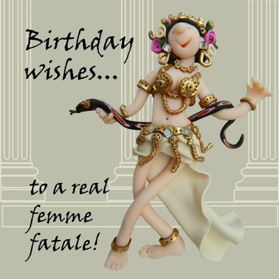Tarjeta de cumpleaños histórica de Femme Fatale Mata Hari