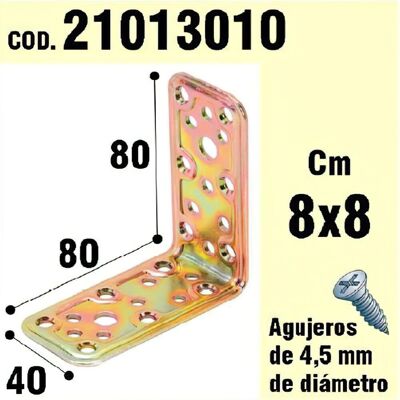 Support en bois d'angle 40x80x80 mm.