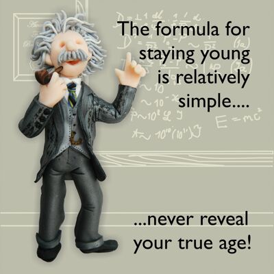 Tarjeta de cumpleaños histórica relativamente simple de Einstein