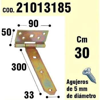 Charnière Bichrome Support En Bois 300 mm.