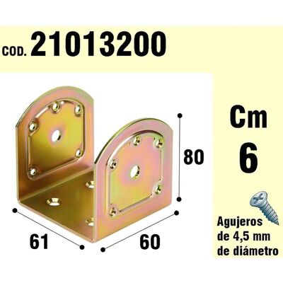 Support en Bois Type "U" Bichromaté 60 mm.