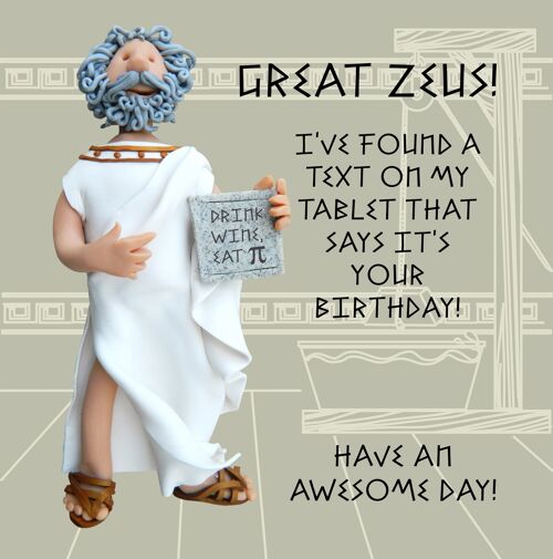 Great Zeus! historical birthday card