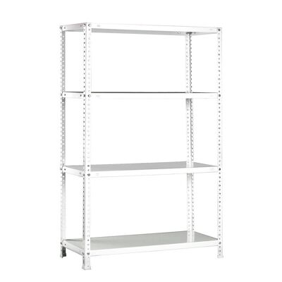 Shelving Module With 4 shelves 80x30x150 cm.  Stationery with 4 Bateas.  Painted white.