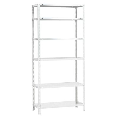 Shelving Module With 6 shelves 90x30x200 cm.  Estateria with 6 Basins.  Painted white.